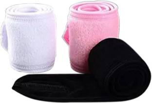 BEAUTRISTRO Women's Polycotton, Stretchable Elasticized Adjustable Facial Band For Women & Men, Facial Headbands Multicolor Pack of 3 Makeup Headband