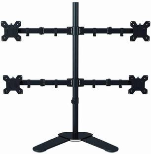 Gadget Wagon 13 - 27" 4 LED LCD Monitor Stand up Free-Standing Desk Mount for Four Screens Extra Tall 31.5 inch Pole Heavy Duty Fully Adjustable Stand (Quad) Desk Mount Monitor Arm