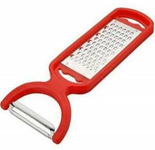 Toqon 2 in 1 Magic Peeler and Cheese Grater, Standard RED- Pack of 1 Vegetable & Fruit Grater (Grater) Straight Peeler