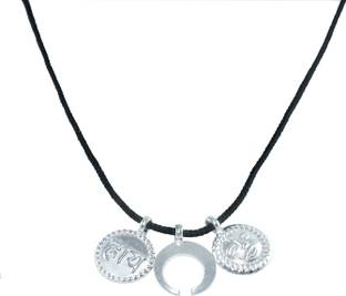 KMJ KMJ Pure Silver(chandi) Chand Suraj Haye with Pure Cotton Black and Red Thread for Childrens, sterling silver najar, baby shower gifting purpose Sterling Silver सिल्वर लॉकेट सेट