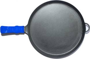 Nakshathra Iron tawa induction bottom 25cm blue silicon handle Tawa 25 cm diameter