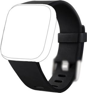 CellFAther Sport Band Compatible with Fitbit Versa/Fitbit Versa 2/Fitbit Versa Lite Edition, Soft Silicone Strap Wristband Versa Smart Fitness Watch-Black (Watch Not Included) Smart Band Strap