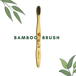 Jeeva Bamboo Brush with Activated Charcoal Bristles Soft Toothbrush