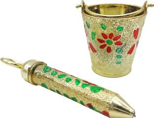 Ascension Plastic Small Pooja Laddu Gopal Ji Holi Bucket and Pichkari for Gift Water Gun