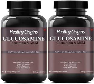 Healthy Origins Glucosamine Joint Pain Relief Support, HCl, Boswellia, Chondroitin (2) Premium