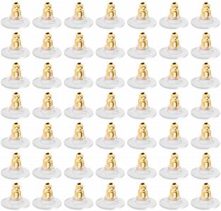 BBS DEAL pack of 50 pcs Earring Backs Clear Rubber Earring Stoppers Clutch Earring Safety Backs Replacement for Earring Hooks Studs with a Clear Portable .