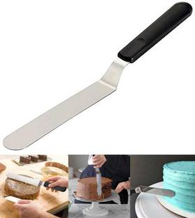 Bakingequipment 17" Angular Cake Plate Knife I Steel Icing Spatula I Baking Kitchen Pastry Cake Decoration Tool for Kitchen. Mixing Spatula