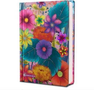 Jhingalala Floral Blossom Hard Bound Undated A5 Diary Notebook (20 X 14.5 CM, 80 GSM, 190 Ruled Perforated Pages) Diary for Writing, Gift for Friend, Personal Diary A5 Notebook Ruled 190 Pages