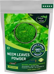 NATURAL AND HERBAL PRODUCTS Neem Leaves Powder (Neem Tree, Azadirachta Indica) For Skin Care(Face Mask) and Hair Growth - 200 Gm