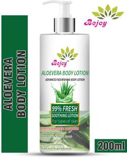 Bejoy Aloe Vera Multi-Vitamin Body Lotion - Light Quick Absorbing - For Normal to Oily Skin - No Parabens, Silicones, Color, Mineral Oil & Synthetic Fragrance - 200mL (200 ml)