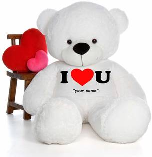 Hug 'n' Feel SOFT TOYS Big Teddy Bear Wearing I Love u Customise Your Name" T-Shirt 4 ft  - 48 inch