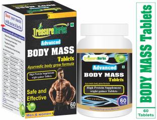 TreasureHerbs Body Mass Tablets for Men and Women (60 Tablets) Weight Gainers/Mass Gainers