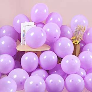 SOI Solid Pastel Colored Balloons, Pastel Party Decorations, Macaron Birthday Decorations for Girls, Pastel Baby Shower Decorations, Pastel Birthday Balloons Purple Color Pack of 50 Pcs Balloon
