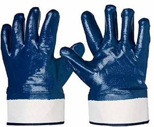 DARIT Nitrile Coated Cotton Safety Work Gloves reinforced safety cuff, Multipurpose, for Men & Women Nitrile  Safety Gloves