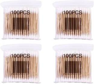 Dharam Enterprises Cotton Swab Double Head Beauty Makeup Cotton Buds Swab Wood Sticks Ears Cleaning Health Care Eco Friendly (400 Units)