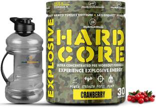 Hulk Nutrition Hard Core Pre-Workout For Explosive Energy With Muscle Pump & Caffeinated Punch Sports Drink