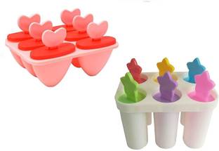 CREW4 Ice Cream/ Kulfi Maker Moulds/ Manual Ice cream Maker Multicolor Plastic Ice Cube Tray