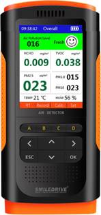 Smiledrive Air Quality Monitor Pollution Meter Detector PM2.5 PM1.0 PM10 TVOC HCHO Air Quality Monitor Pollution Meter Pinless Digital Moisture Measurer