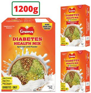 grainva Diabetes Health Mix Health Drink for Diabetes Diabetic Friendly Supplement for Diabetes Sathumaavu powder Nutrition Health Drink Instant Porridge Multigrain energy malt Sprouted Health Mix Sugar control mix 100%natural 32 Ingredients 1200 g
