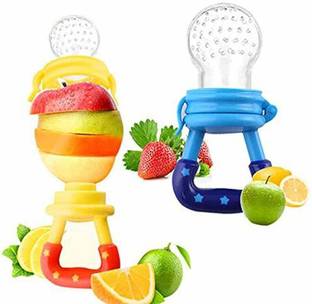 BabyGo Organic Baby's BPA-Free Silicone Nipple Food Nibbler for Fruits with Storage Box(Multicolor,) Teether and Feeder