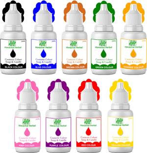 Himachal Herbal DIY LIQUID COLOUR FOR HERBAL MELT & POUR SOAP MAKING SET OF -9 PC | 20ML EACH