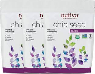 Nutiva Combo of 3 Organic Chia Seed for Weight Loss,High Fibre, Rich in Calcium, Healthy Seeds 250 Gram Each Pack Chia Seeds