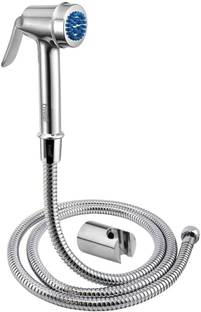 Prestige Nozzle Blue brass Health faucet with 1mtr flexible SS Tube and Wall Hook Faucet Set