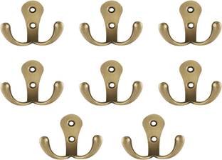 Flipkart SmartBuy Pack of 8 Deluxe 2 pin Cloth Hanger Bathroom Kitchen Wall Wardrobe Door Hooks For Hanging keys,Clothes Holder Hook Rail Regular Organizer