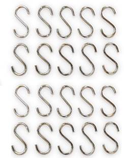 Anne-kee 20PCs S Hook Sling Dog Pronged 3 Inch Hanging Hanger Thick Hooks Curtain Cloth Hook 20