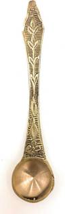 SHLINCO SHLINCO Brass Pooja Spoon Set Of 1 , Panchamrit Spoon , Goden Brass Punchamrit Spoon , Used in Temple , Hawan ,Shadi , Spiritual Use.Pack Of 1 Brass