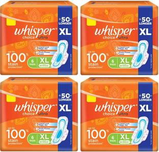 Whisper Choice Ultra XL Wings 6+6+6+6 Sanitary Pad Sanitary Pad
