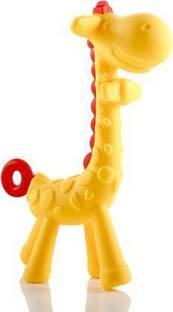 Vadhavan Giraffe Baby Teether Toy BPA-Free Silicone Textured Infant Teething Relief Cute Chew Toys for Boys, Girls, Babies, Toddlers, Newborn Teether Teether