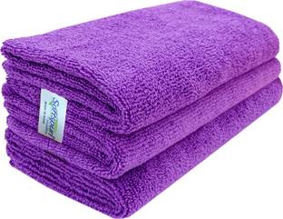 सॉफ्ट्सपुन Microfiber Cloth - 3 pcs - 40x40 cms - 340 GSM Purple ड्राई माइक्रोफाइबर सफाई का कपड़ा