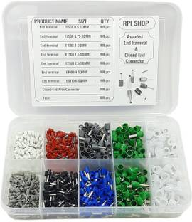 RPI SHOP 800 Pcs Assortment Ferrule Wire Copper Crimp Connector & Closed - End Wire Connectors, 7 Different types of End connector (0.5 SQMM to 6 SQMM) & 1 Type of Closed End Wire Connectors Wire Connector Kit Wire Connector