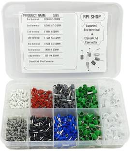 RPI SHOP 400 Pcs Assortment Ferrule Wire Copper Crimp Connector & Closed - End Wire Connectors, 7 Different types of End connector (0.5 SQMM to 6 SQMM) & 1 Type of Closed End Wire Connectors Wire Connector Kit Wire Connector