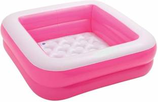 Galactic New Plastic Square Shape Inflatable Swimming Pool Tub for Kids - Multicolour, Set of 1 Bath Toy