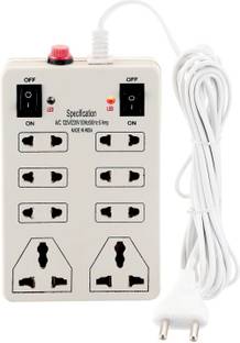 Digiway Mini Strip 8 SOCKET 2 SWITCHES (8+2) (Cord length: 2.0 Meters) Extension Board 6 A Three Pin Socket
