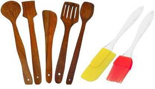 Snowpearl Wooden, Silicone Ladle