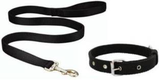 Quickato Dog Belt Combo of Black Dog Collar with Dog Leash Specially for small Breed Under 20kg Dog Collar & Leash Dog Collar & Leash