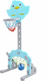 बेबी Multi Activity Sports Basketball for Kids/Outdoor & Indoor Games for Kids/Adjustable Basketball Set Toys with Ball/Multicolor Toys Kids Basket Ball for Babies (Penguin) बास्केटबाल