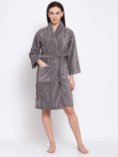 TRIDENT Grey Medium Bath Robe