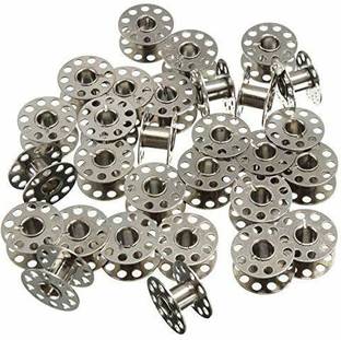 wiffo Sewing Machine Bobbins for Singer/Usha 15 Bobbins, Silver Bone Bobbins
