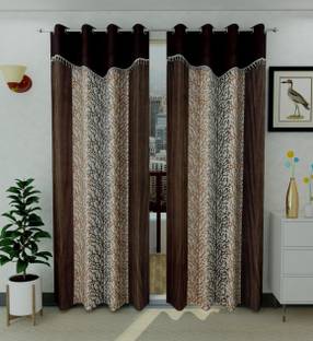 Phyto Home 214 cm (7 ft) Polyester Door Curtain (Pack Of 2)