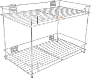 WAYMORE Utensil Kitchen Rack Steel 2 Layer Kitchen Racks Multipurpose Holder
