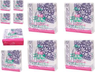 Green Tree Floret Hard Tissue Napkin - White Paper Napkins White Paper Napkins