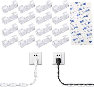 MAAUVTOR Self-Adhesive Drop Wire Holder Hook Plastic Cord Management Clip for Office Home Cable Protector