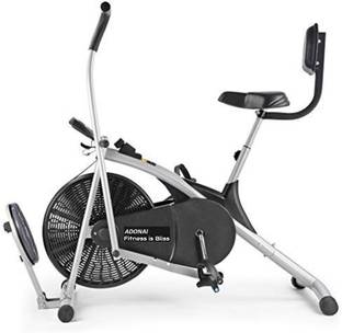 Adonai Upright Air Bike with Twister Board & Back Support Moving/Fix Arms for Home Gym Upright Stationary Exercise Bike