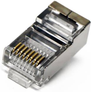 Techy-tech Pack of 20 RJ45 LAN STP Modular Plug CAT5/CAT6 Connector Plug LAN Module Plugs Lan Adapter