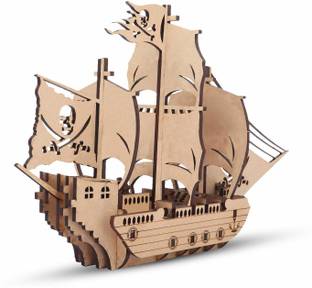 Webby 3D Wooden Pirate Ship Puzzle for Kids