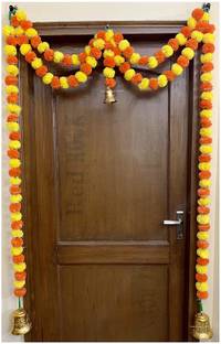 Happy Traders Red, Yellow Marigold Artificial Flower